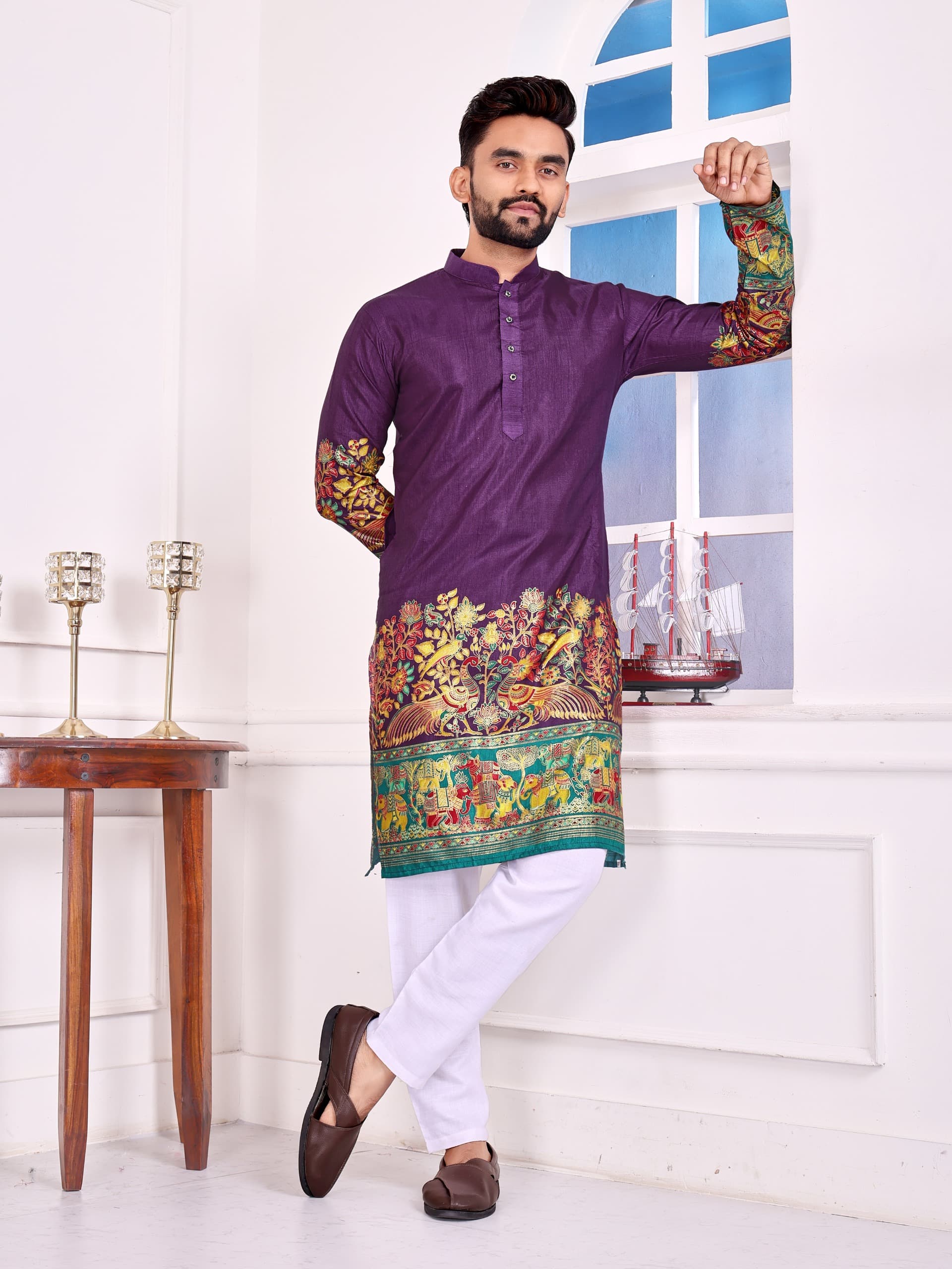Purple Dola Silk Couple Combo – New Festive Launch
