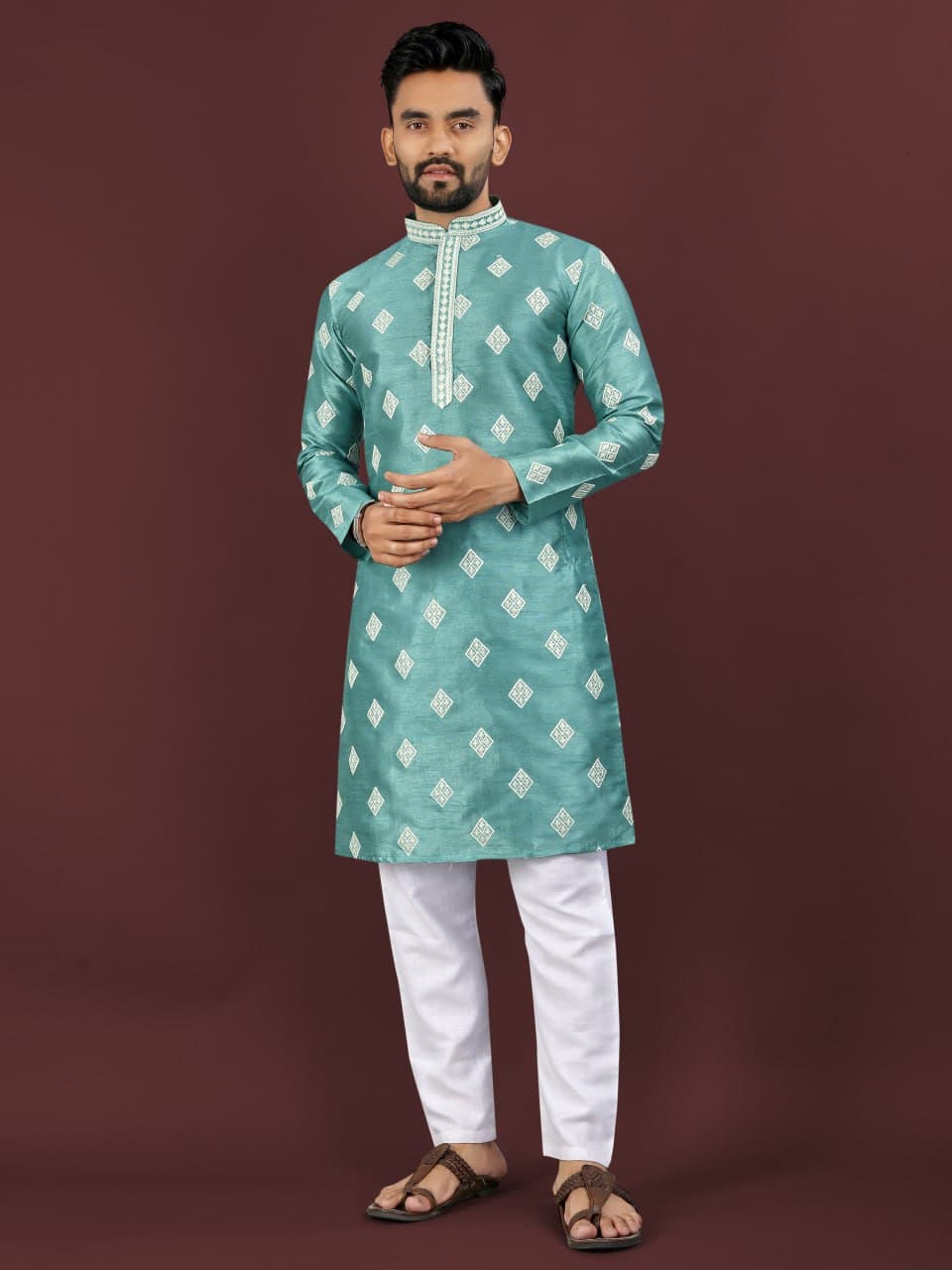 Premium Mono Silk Kurta for Men