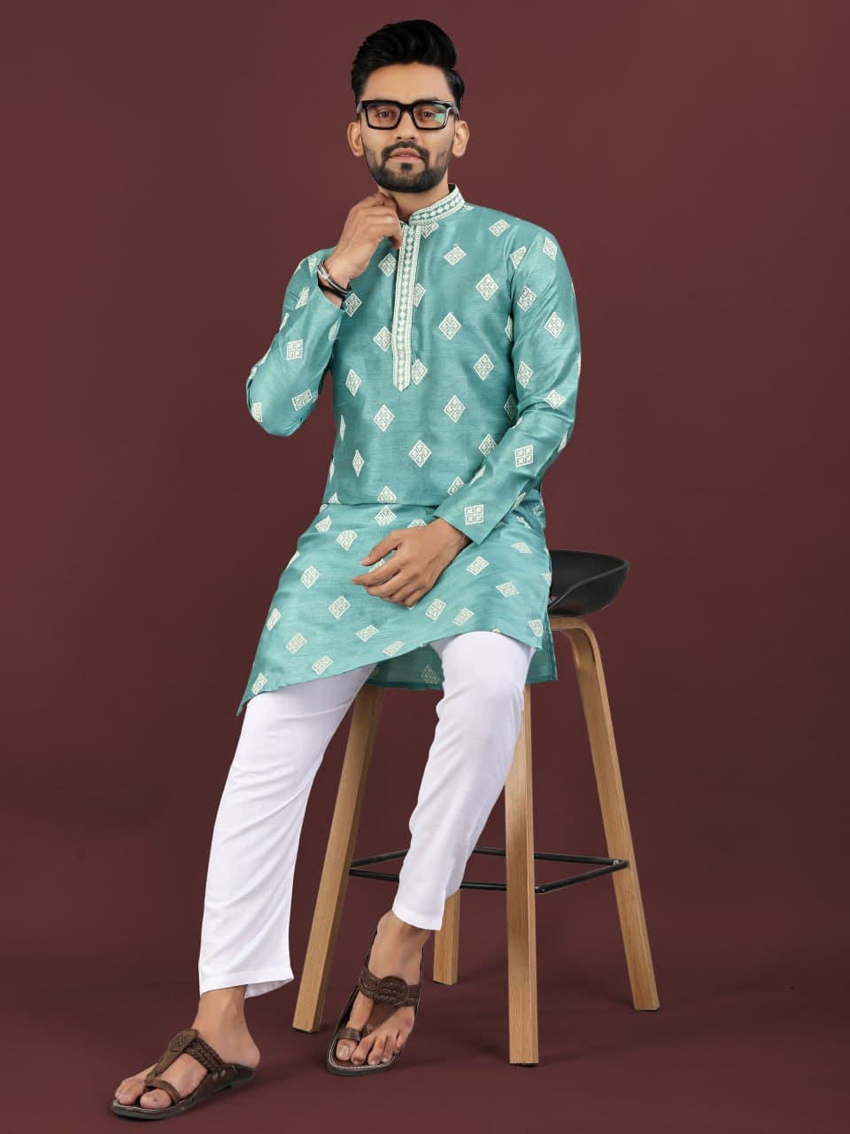 Premium Mono Silk Kurta for Men