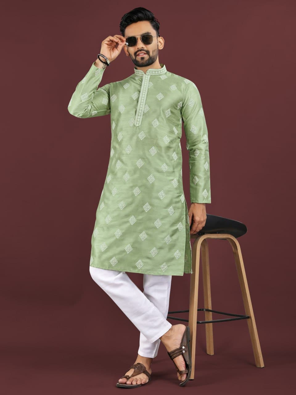 Premium Mono Silk Kurta for Men