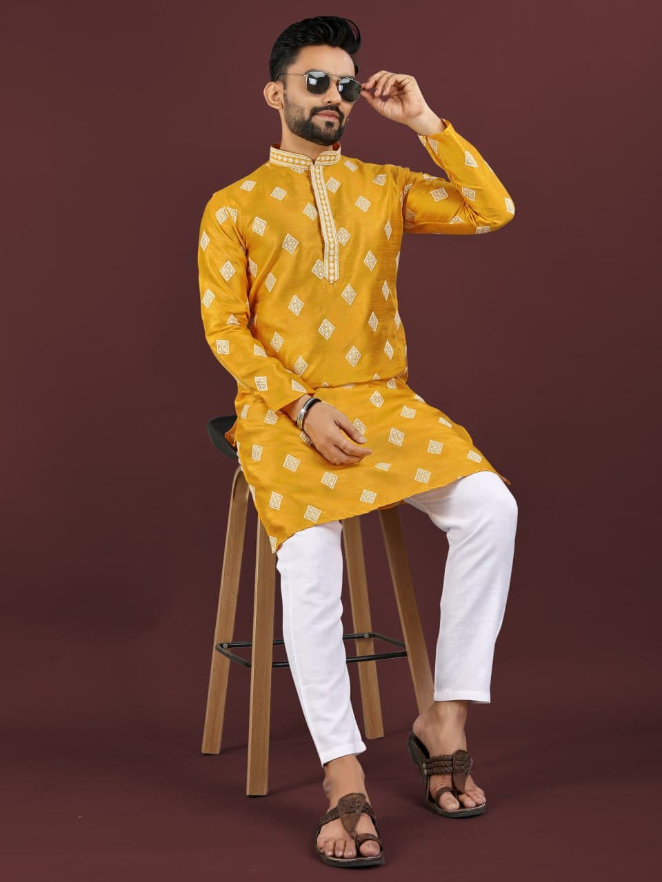 Premium Mono Silk Kurta for Men