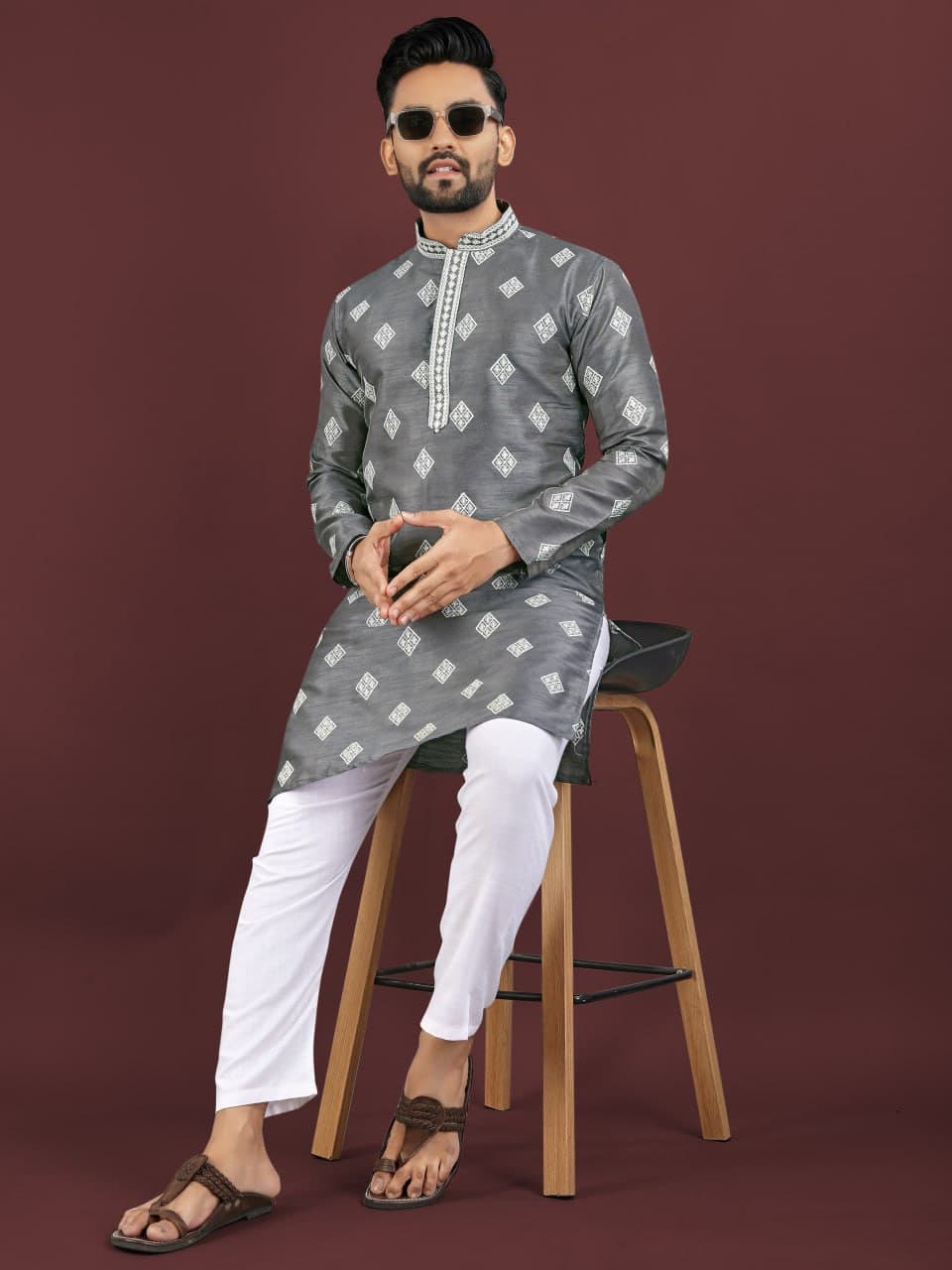 Premium Mono Silk Kurta for Men