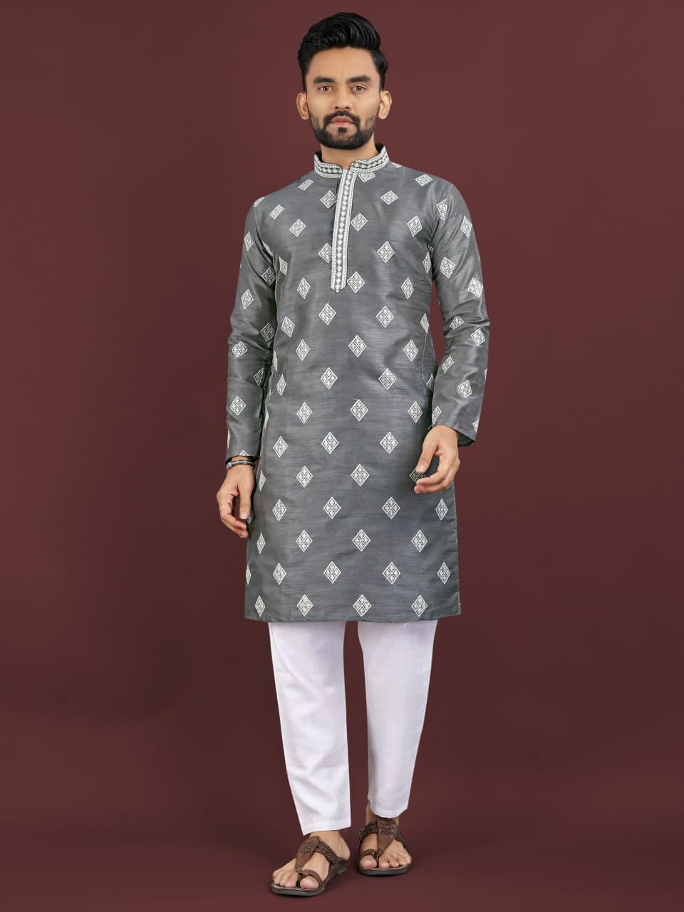 Premium Mono Silk Kurta for Men