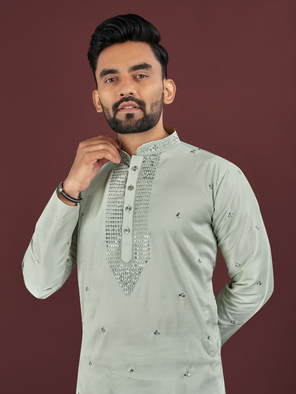 Pista Traditional Men's Kurta Pajama Set
