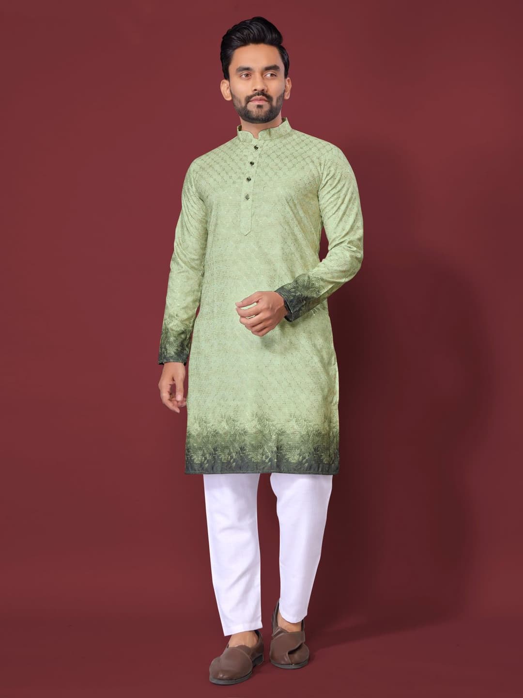 Green Kurta Pajama Set