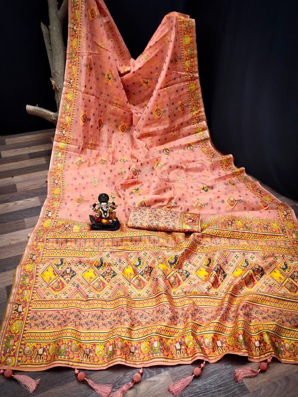 Hit Pink Pashmina Soft Cotton Saree with Weaving Work