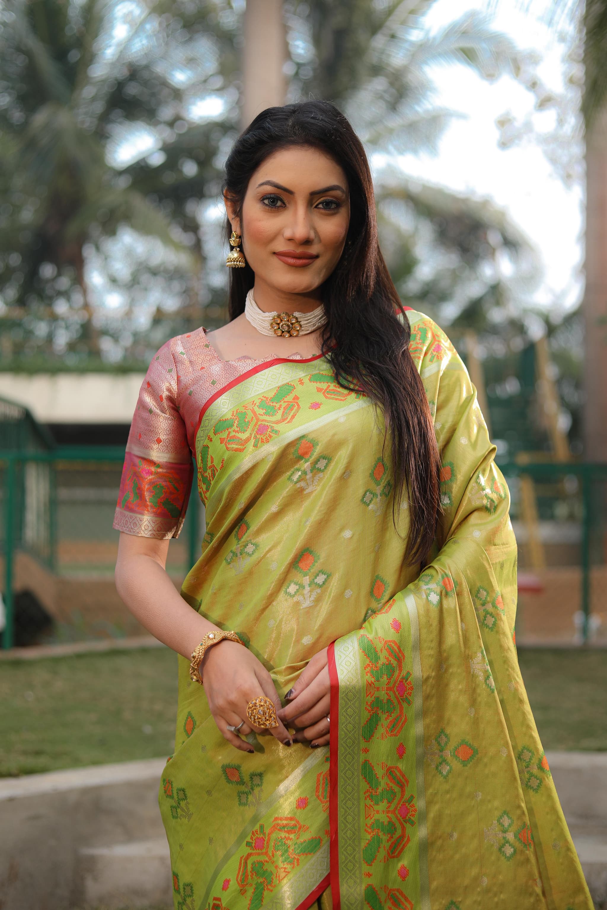 Luxor Gold Soft Banarasi Organza Silk Saree