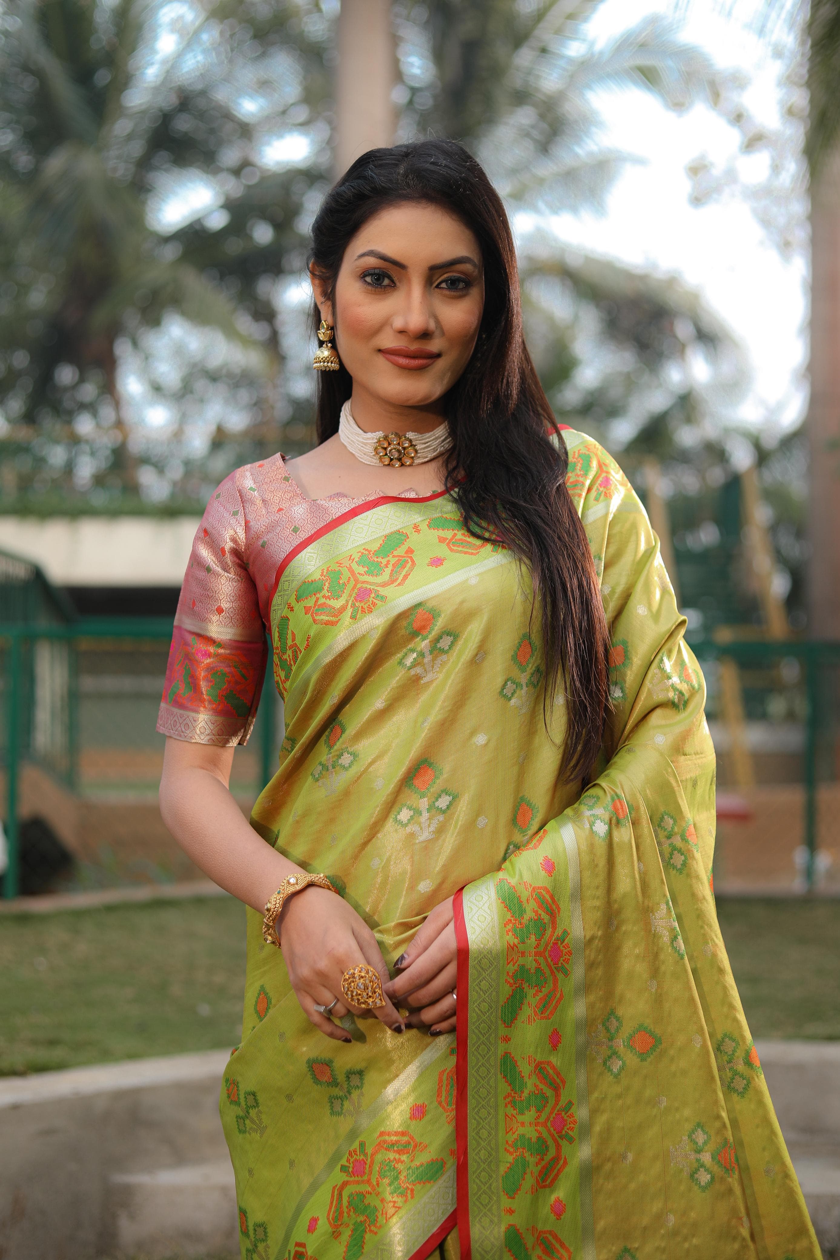 Luxor Gold Soft Banarasi Organza Silk Saree