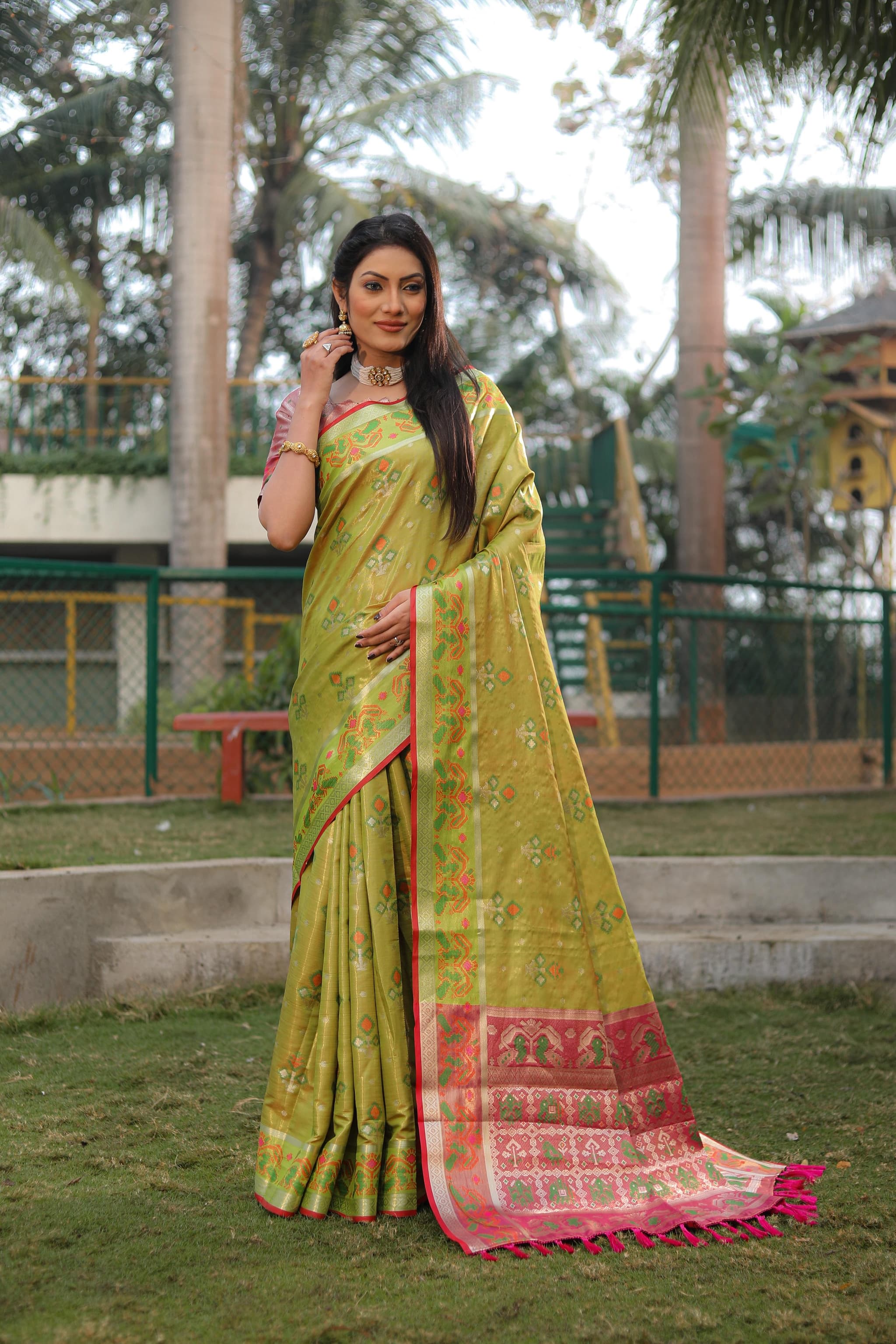 Luxor Gold Soft Banarasi Organza Silk Saree