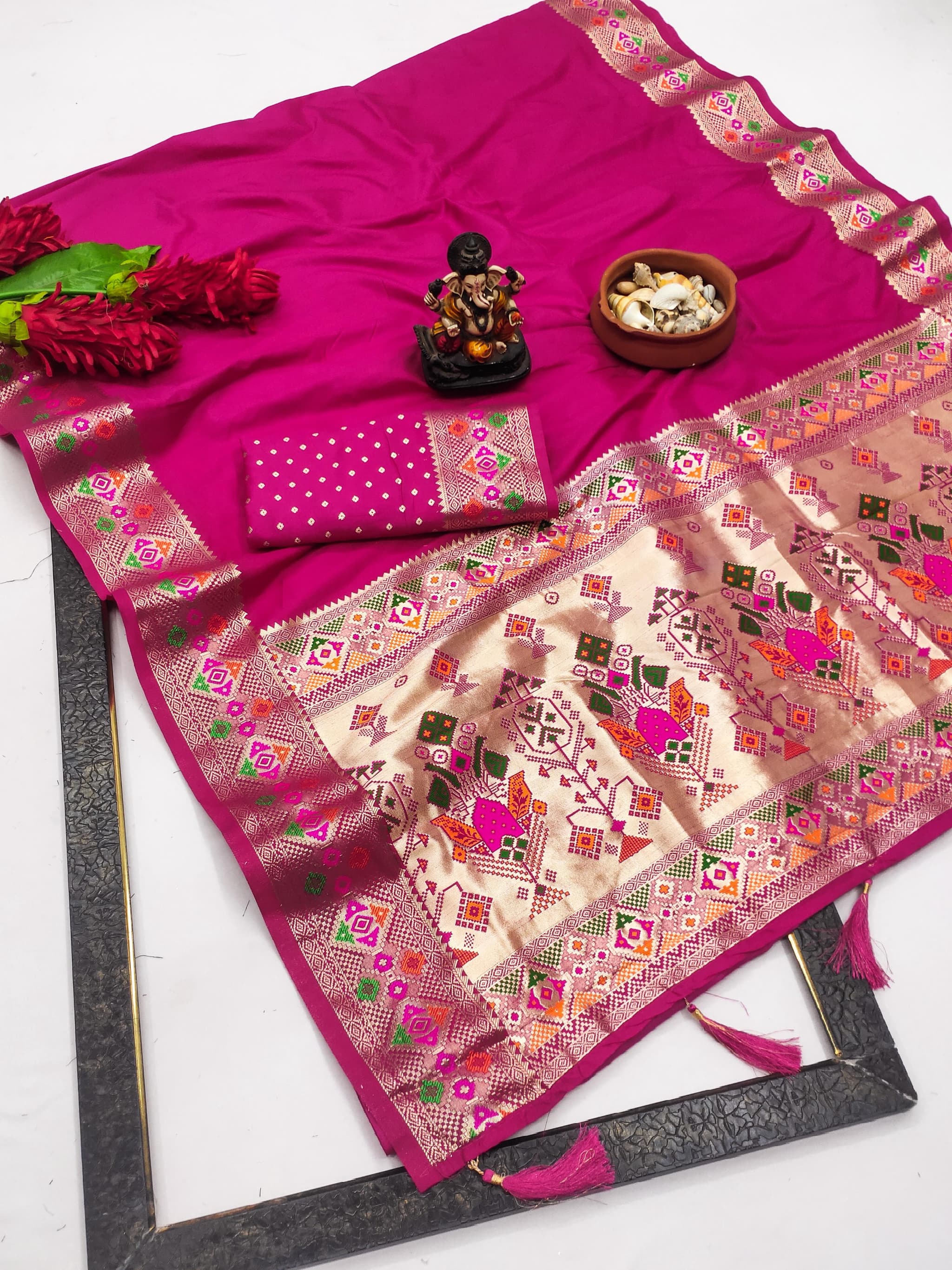 Pink Paithani Silk Saree