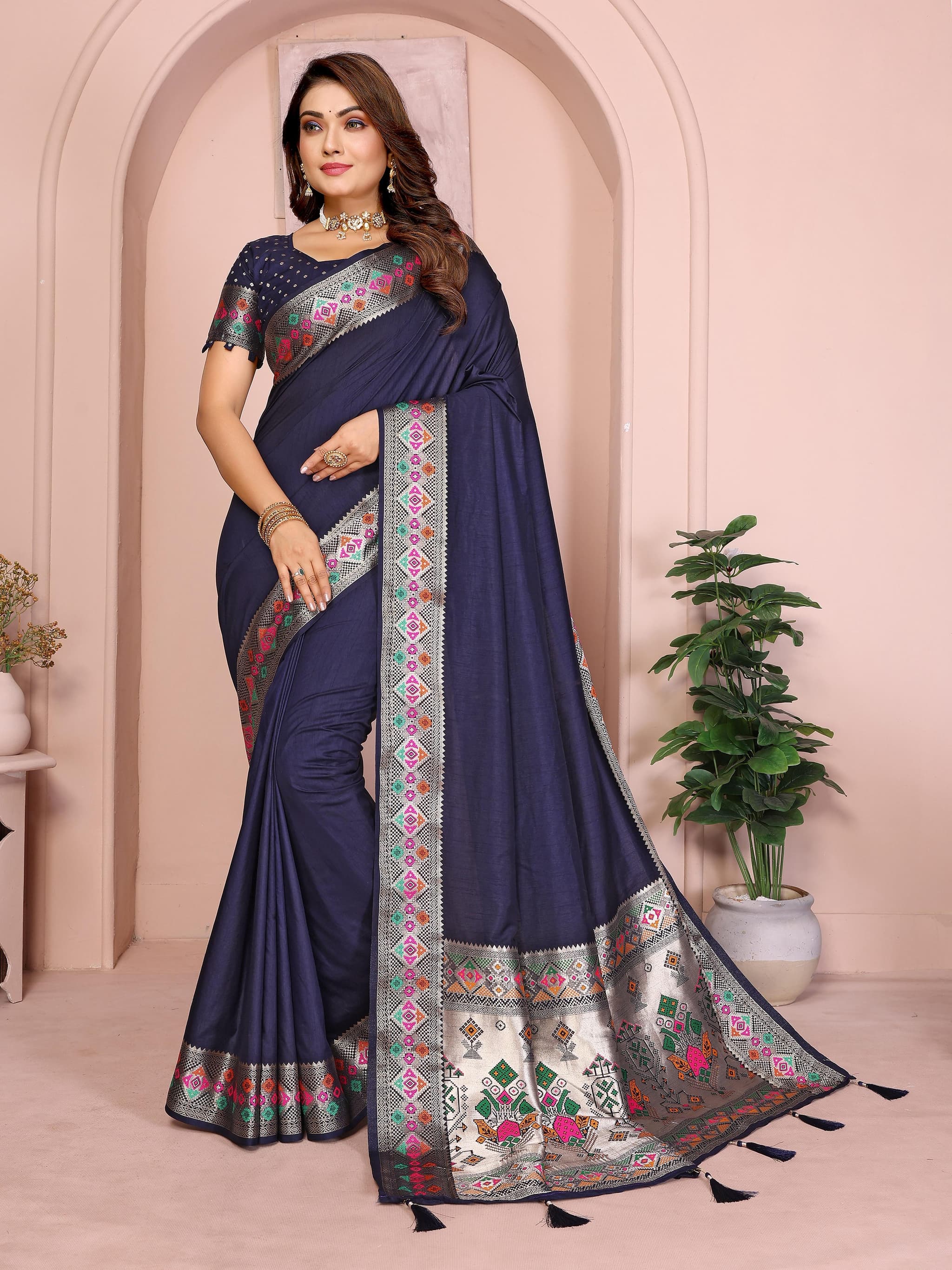 Blue Paithani Silk Saree
