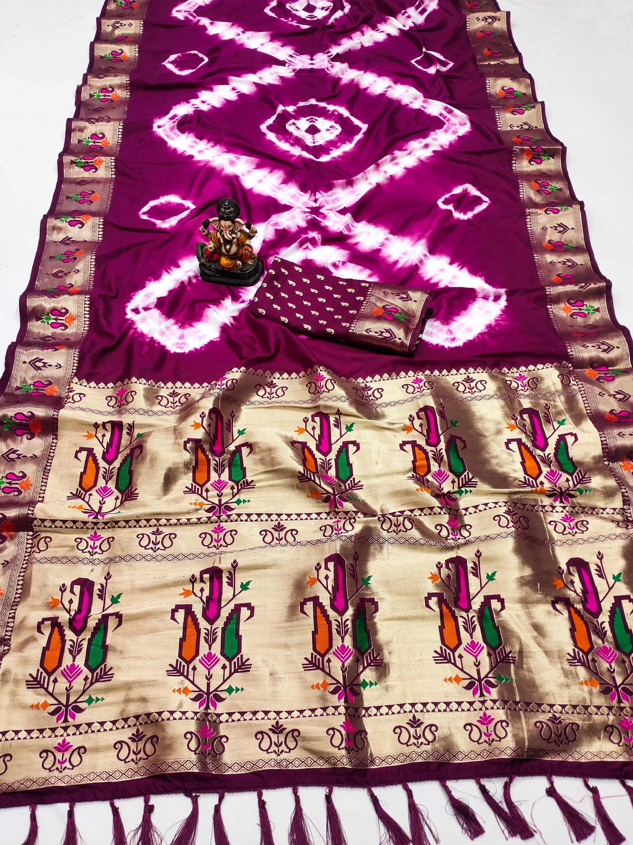 Purple Kashmiri Jari Paithani Weaving Saree