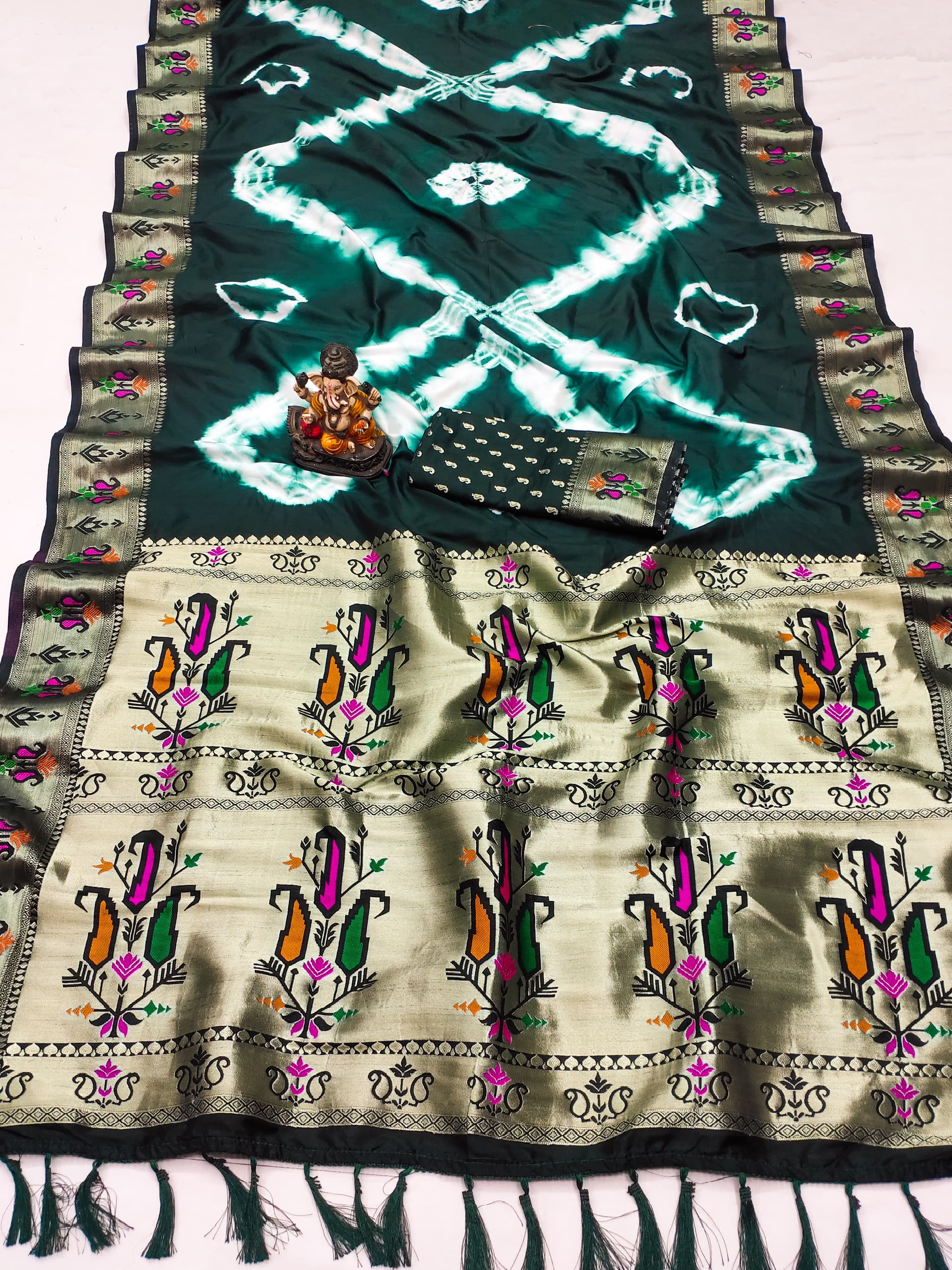 Green Kashmiri Jari Paithani Weaving Saree