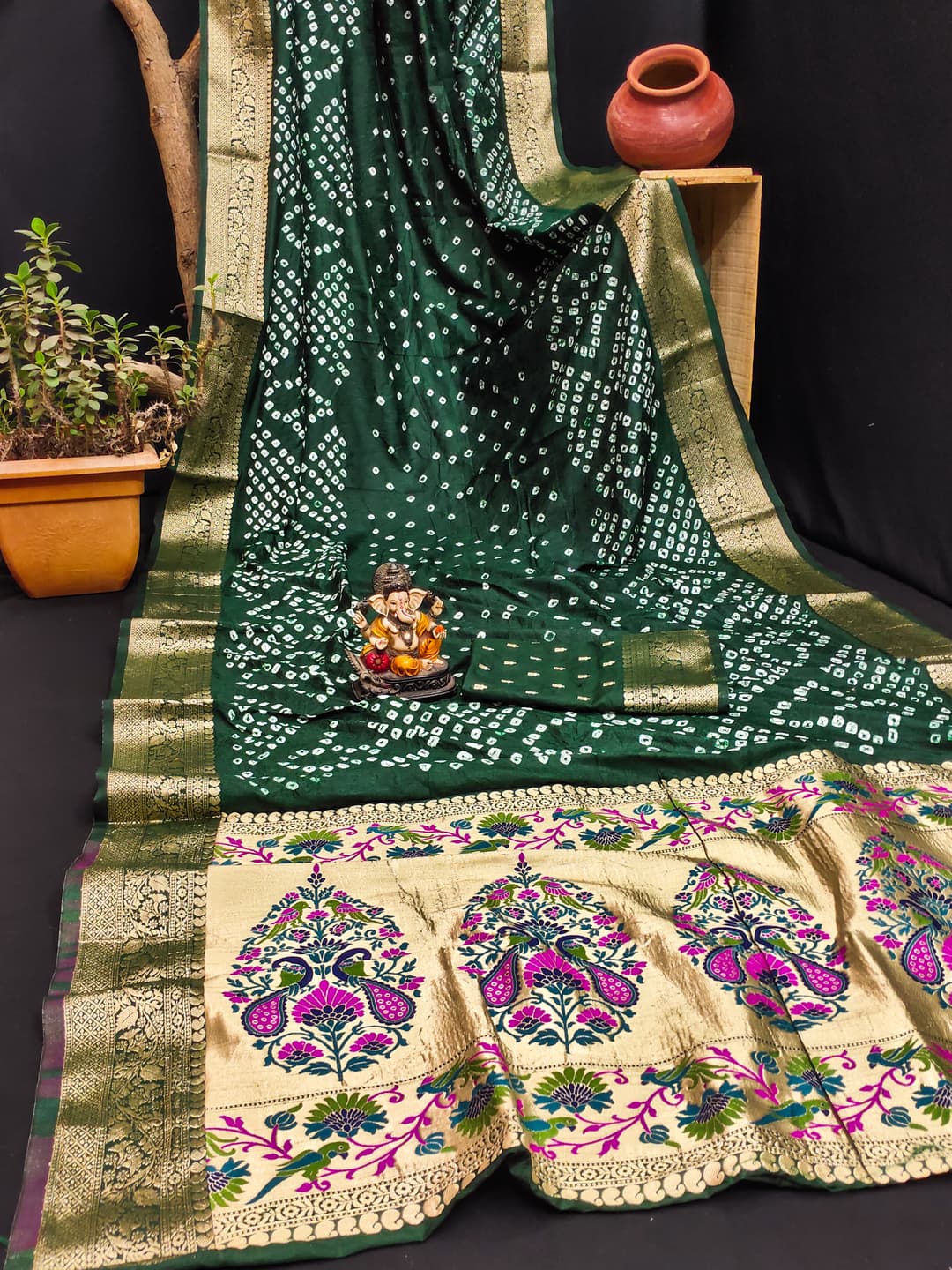 Green Kanjivaram Border Kanjivaram Silk Saree