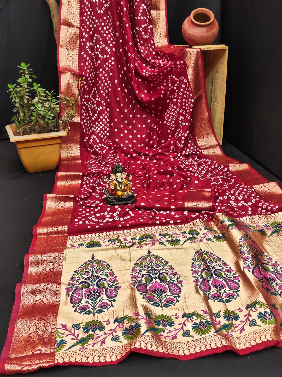 Red Kanjivaram Border Kanjivaram Silk Saree