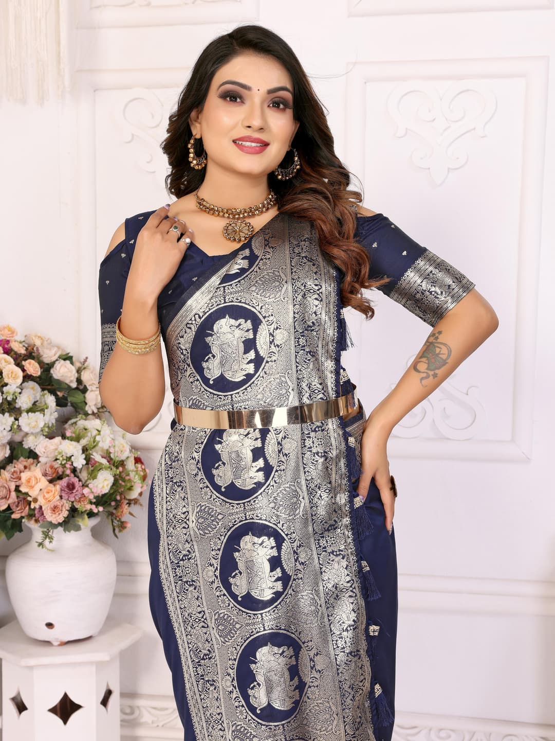 Blue Summer Special Pure Banarasi Silk Saree