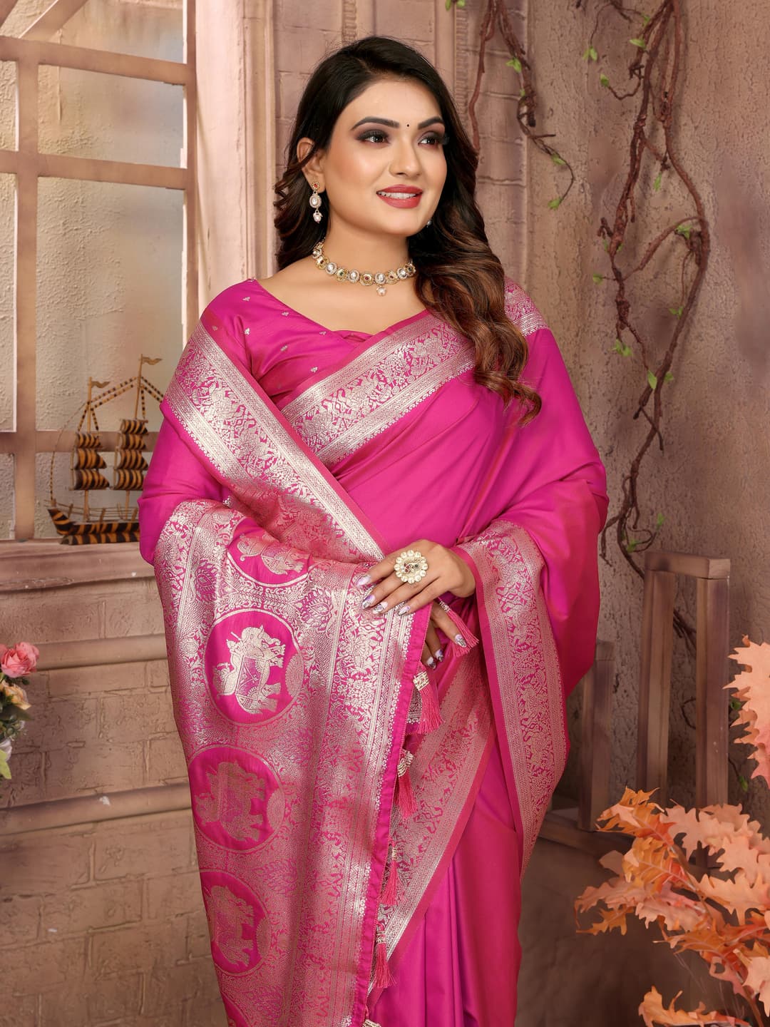 Pink Summer Special Pure Banarasi Silk Saree