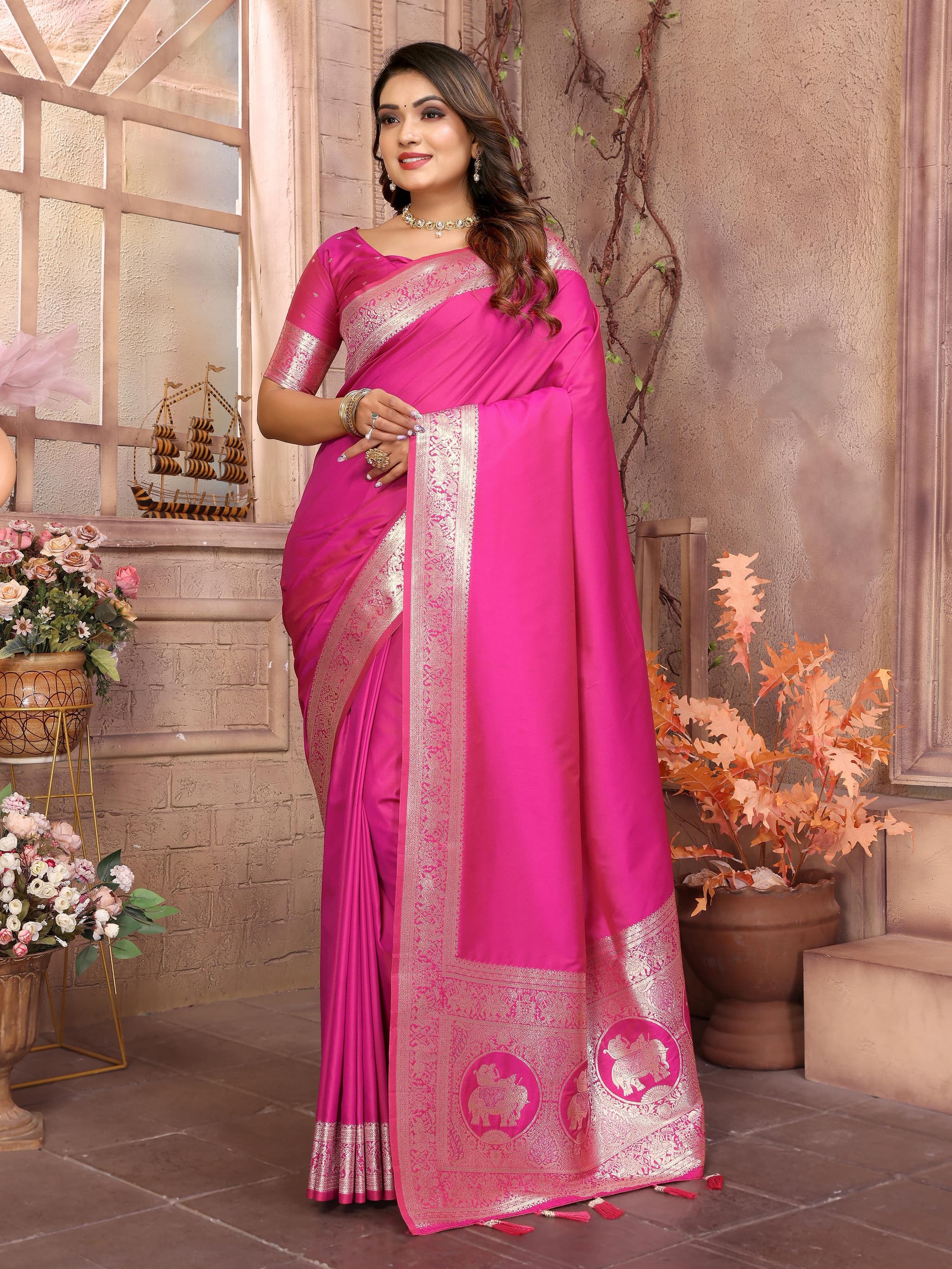 Pink Summer Special Pure Banarasi Silk Saree
