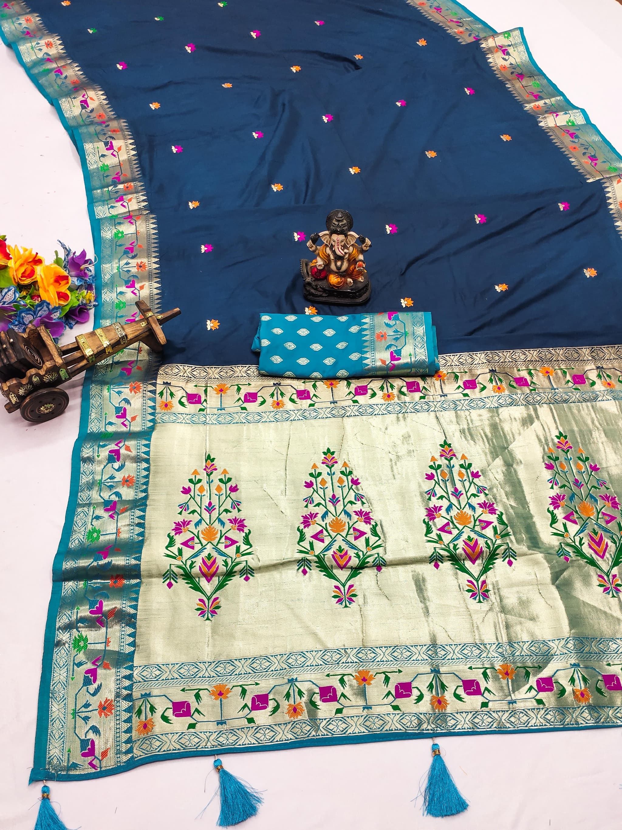 Blue Paithani Soft Silk Saree