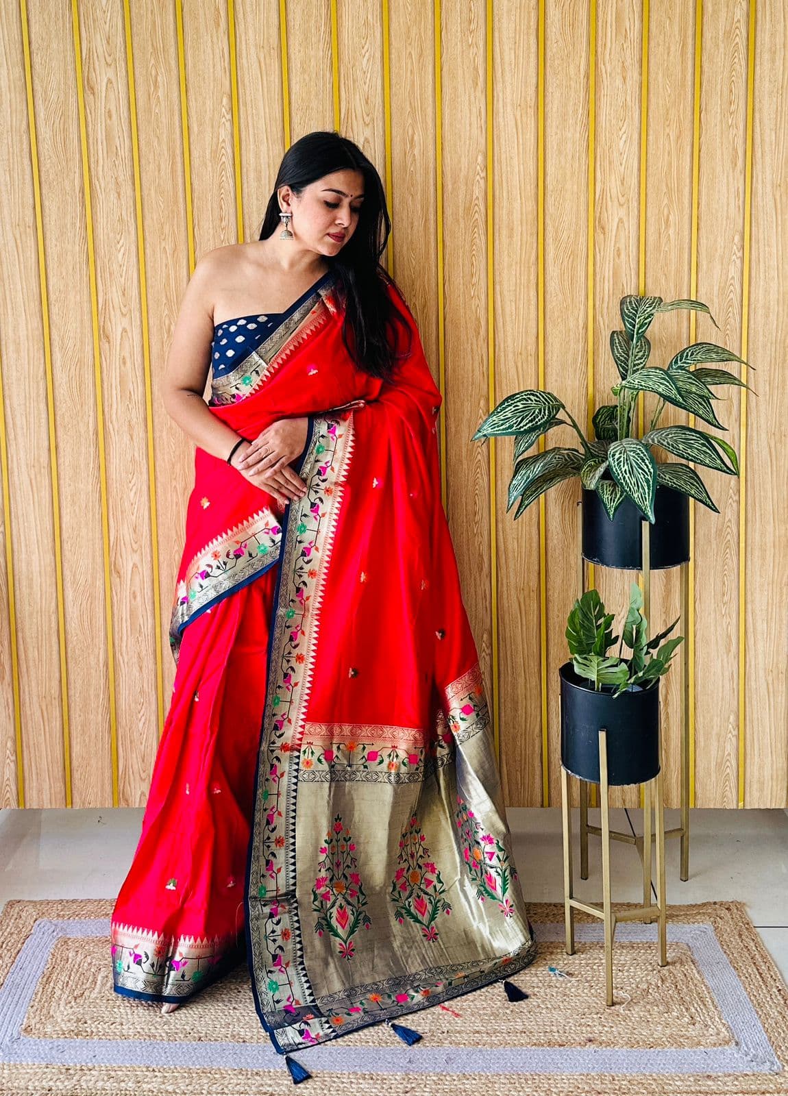 Red Paithani Soft Silk Saree