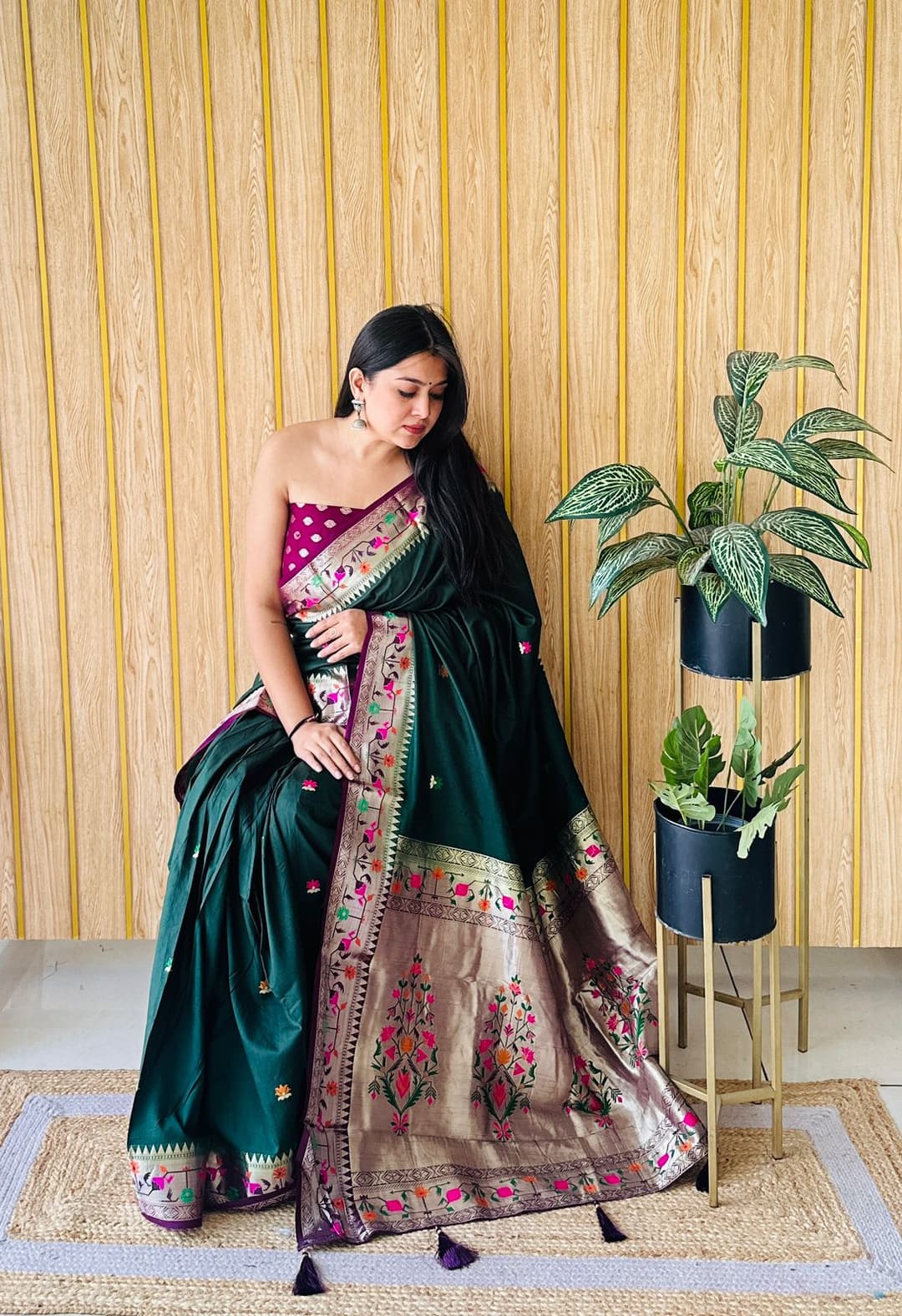 Green Paithani Soft Silk Saree