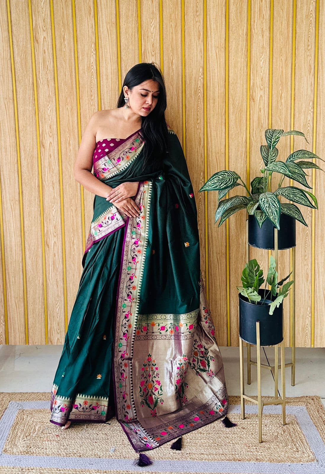 Green Paithani Soft Silk Saree