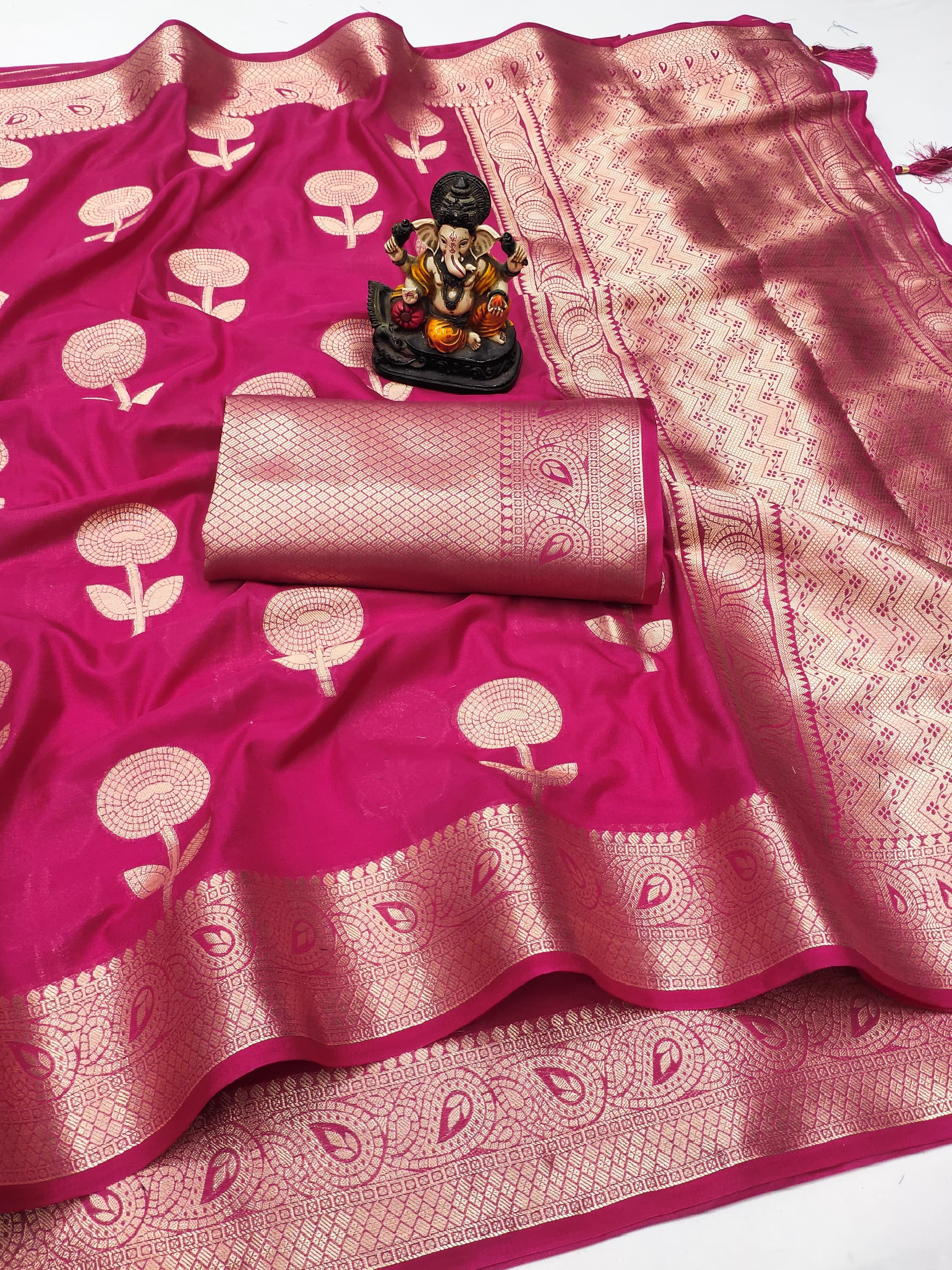 Maroon Soft Georgette Silk Banarasi Saree